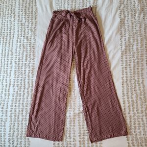 Active USA | Pink with Black Polka-dot Tie Front Pants